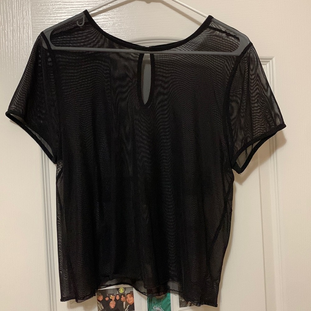 Black mesh top
